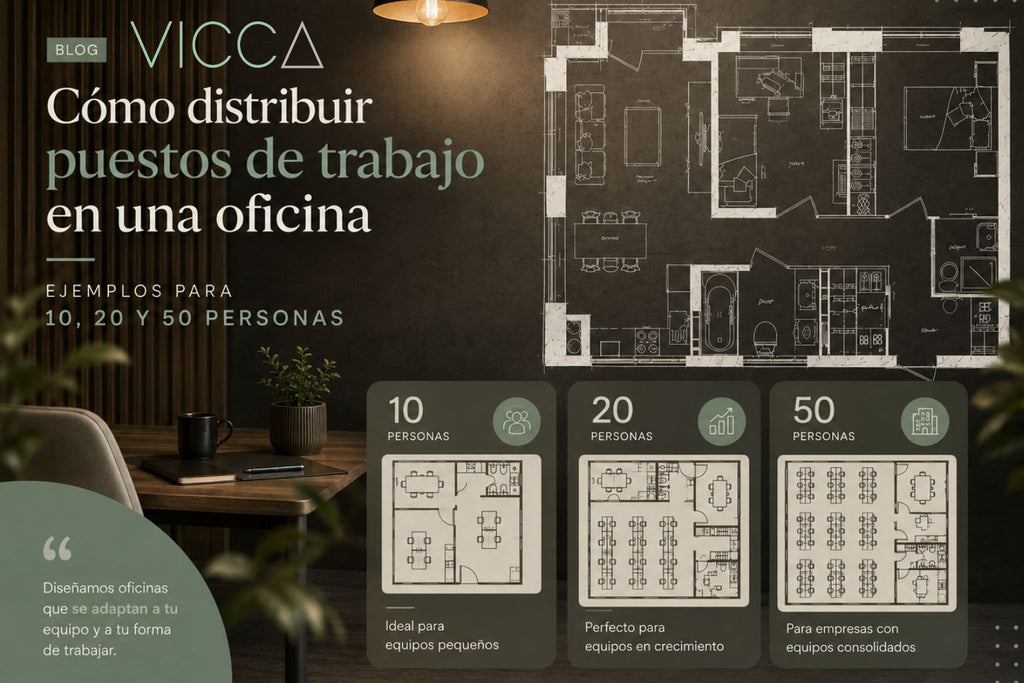 Cómo distribuir puestos de trabajo en una oficina: ejemplos para 10, 20 y 50 personas