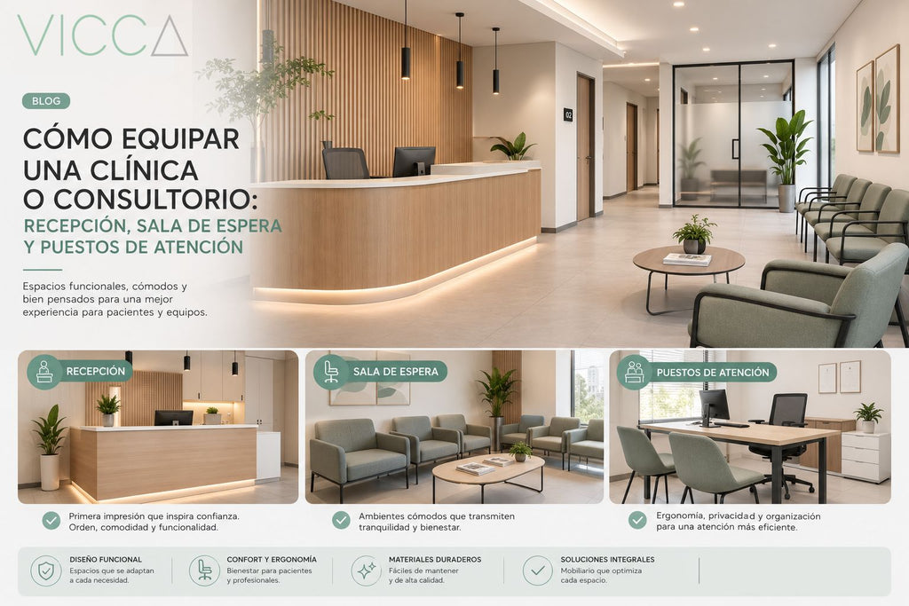 Cómo equipar una clínica o consultorio: recepción, sala de espera y puestos de atención