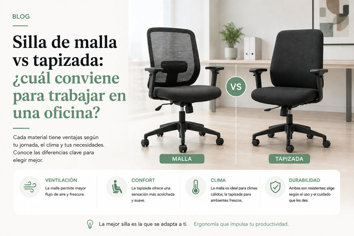 Silla de malla vs silla tapizada cuál conviene para trabajar en oficina vicca