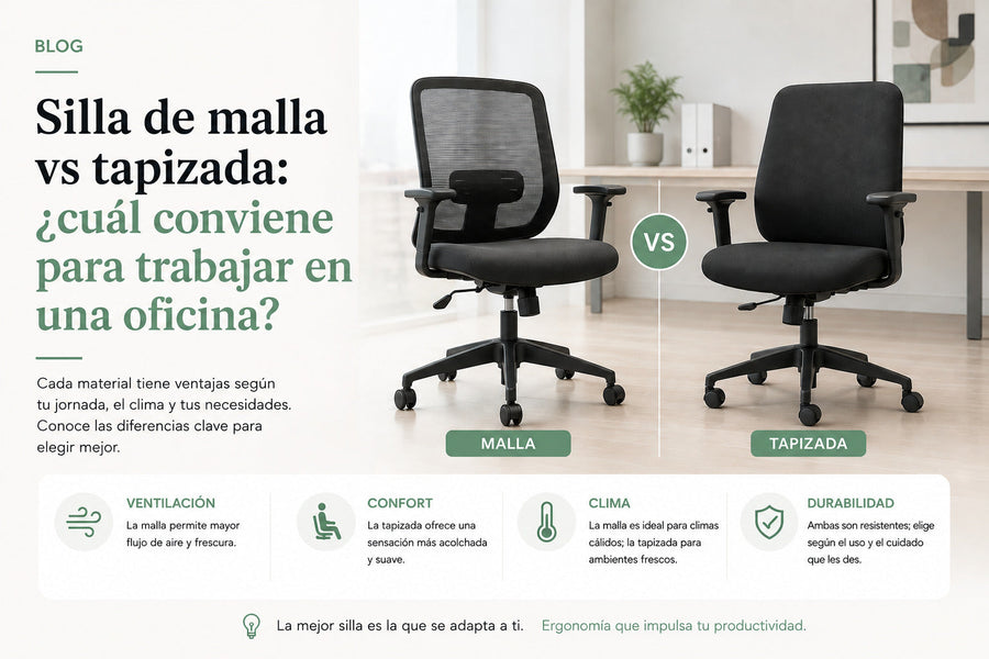 Silla de malla vs silla tapizada cuál conviene para trabajar en oficina vicca