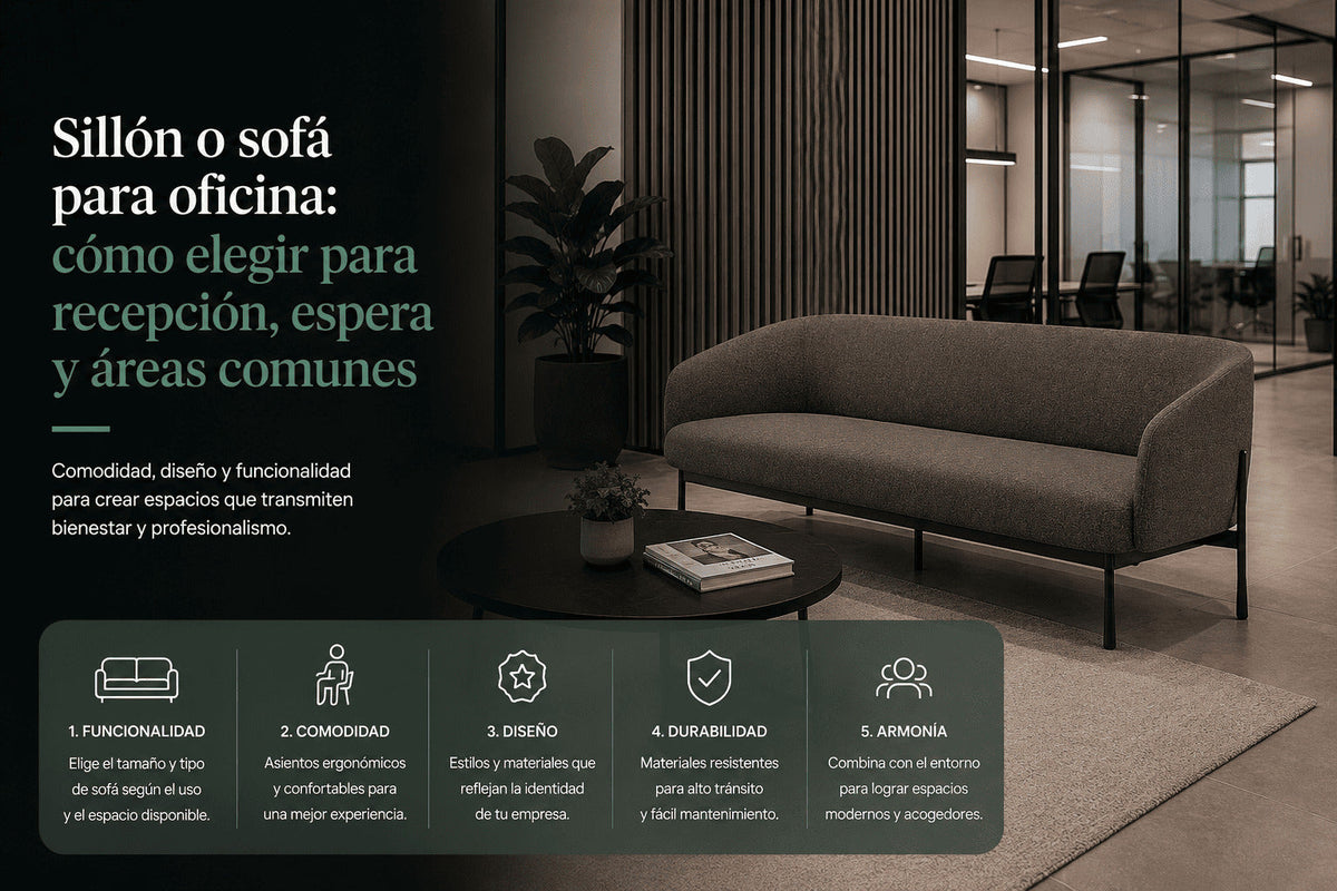 Sillón o sofá para oficina: cómo elegir para recepción, espera y áreas comunes vicca