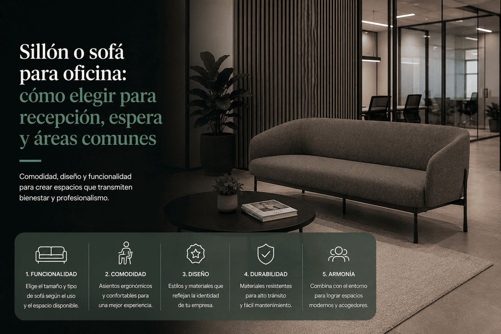 Sillón o sofá para oficina: cómo elegir para recepción, espera y áreas comunes