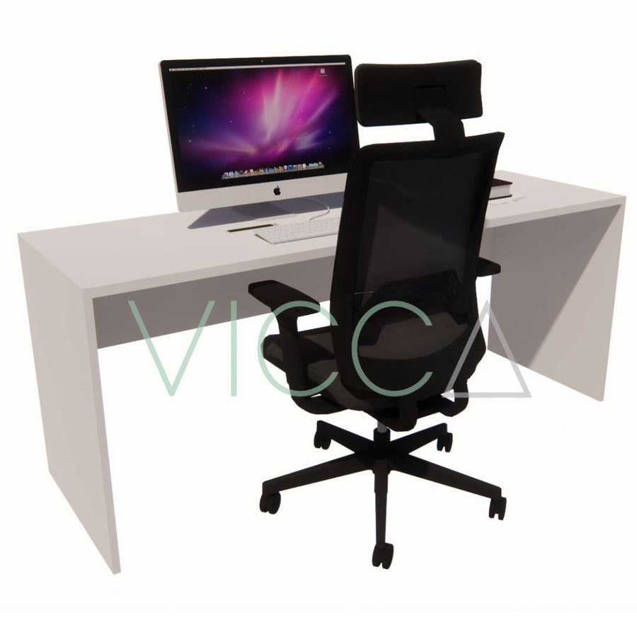 Escritorio VICCA con cubierta MDF laminada en HPL y base de melamina
