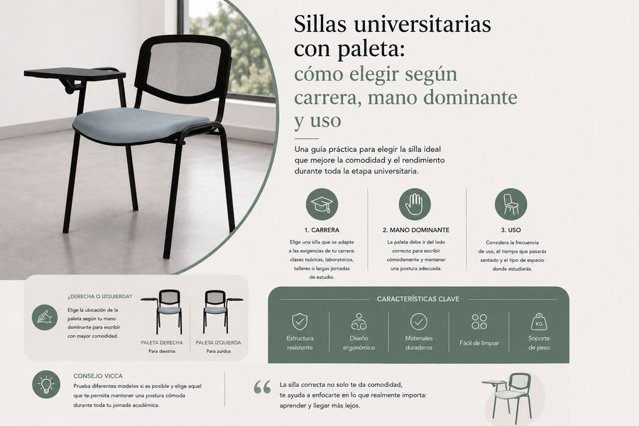 como elegir sillas universitarias vicca