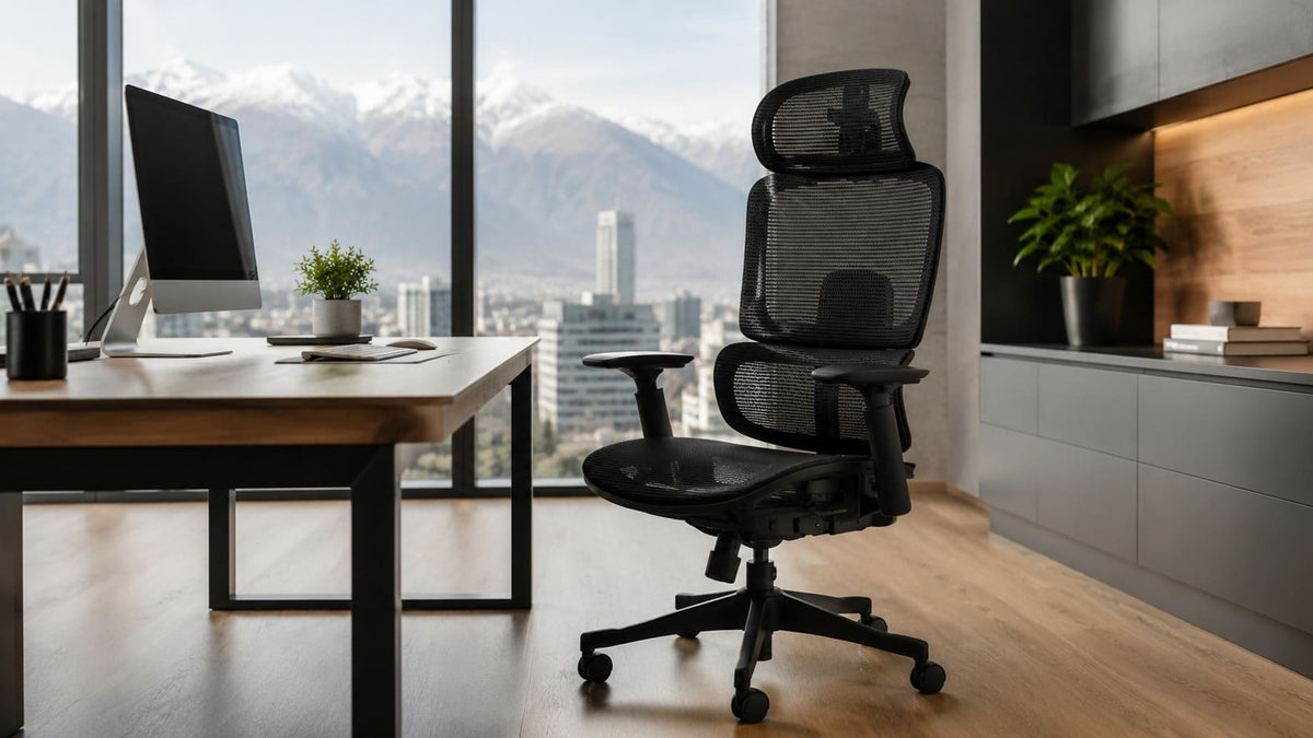Silla ergonómica de oficina para trabajar muchas horas con respaldo y soporte lumbar