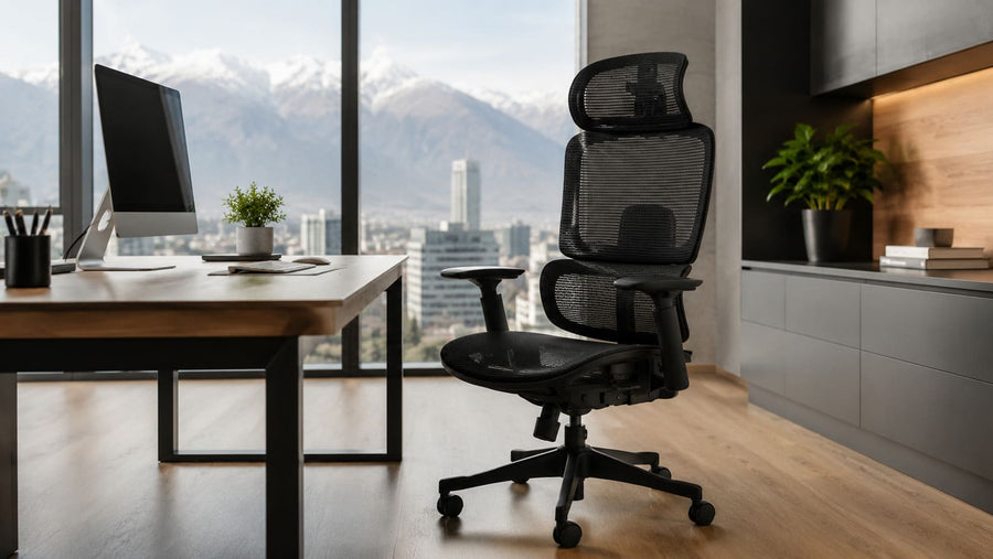 Silla ergonómica de oficina para trabajar muchas horas con respaldo y soporte lumbar