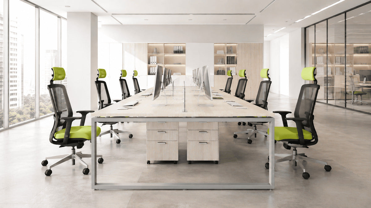 Escritorio doble y modular para estaciones de trabajo de oficina vicca