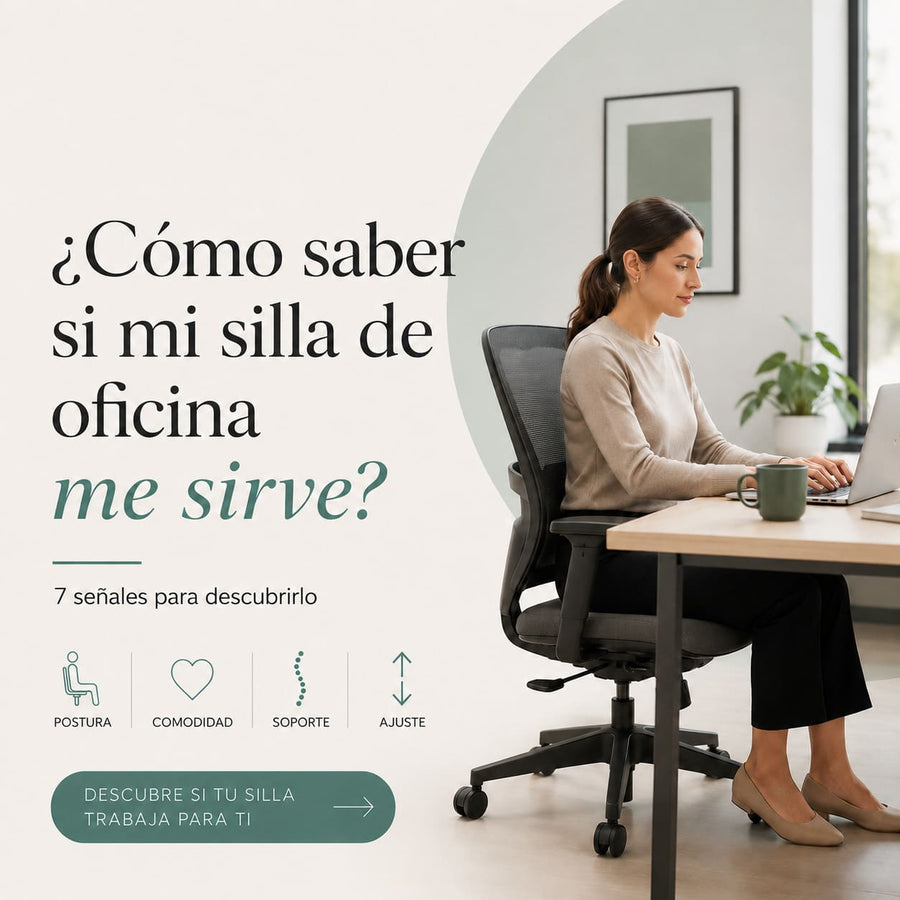 Silla de oficina con respaldo y soporte lumbar para evaluar si aún es adecuada para trabajar vicca