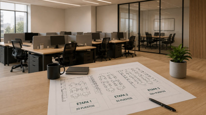 Mobiliario de oficina modular planificado para crecimiento por etapas Vicca