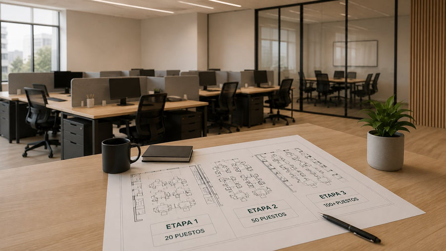 Mobiliario de oficina modular planificado para crecimiento por etapas Vicca