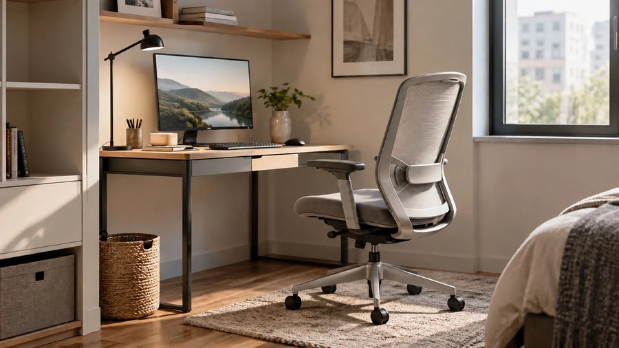 Silla de escritorio VICCA en espacio pequeño de home office