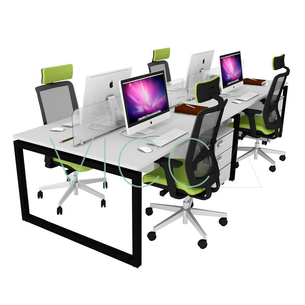 Escritorio bench para 4 personas con base cerrada VICCA