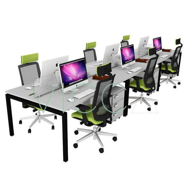 Estación de trabajo modular para 6 personas con base abierta VICCA