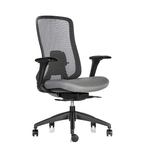 Silla Ergonómica Donnina Malla Gris con Brazos 4D