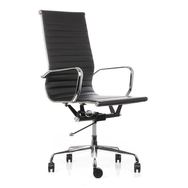 Silla gerencial Atton Alta de ecocuero negro | VICCA