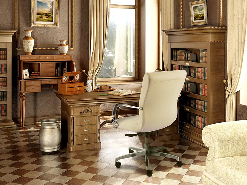 Silla Gerencial Aurelia Media en Cuero Natural o Ecocuero