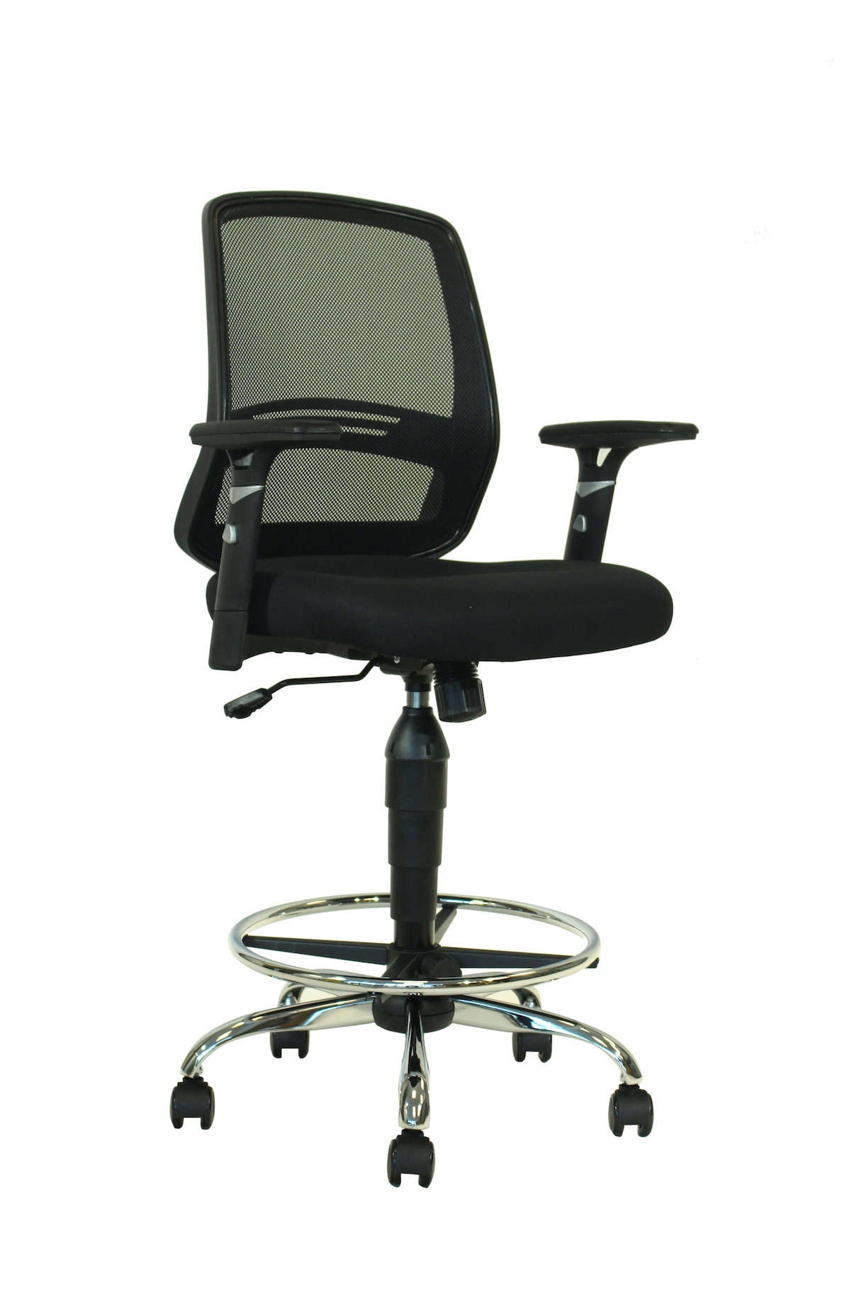 Silla Cajero Cubo de Malla con Apoyabrazos Regulables