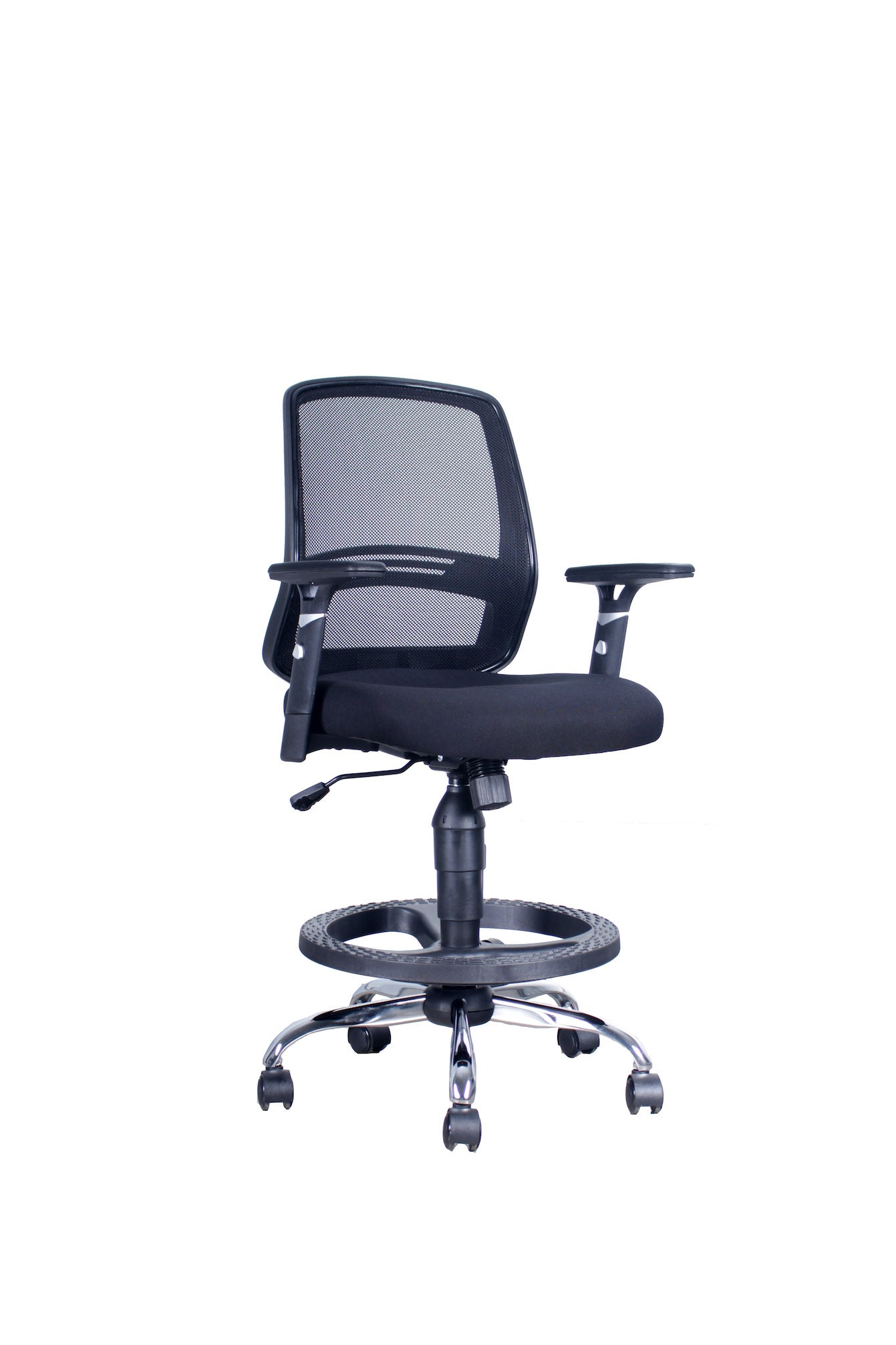 Silla Cajero Cubo de Malla con Apoyabrazos Regulables