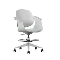 Silla cajero Toya con respaldo perforado gris