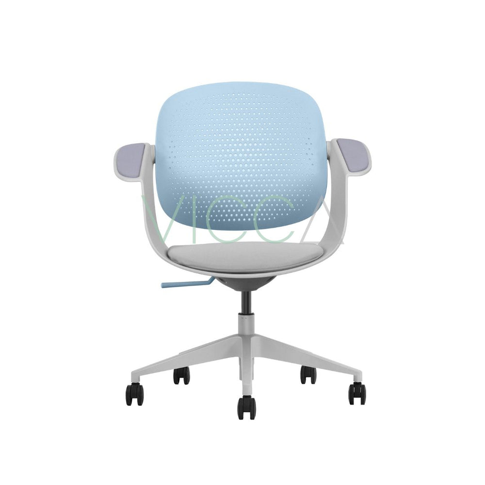 Silla de Escritorio Toya Gris con Respaldo celeste
