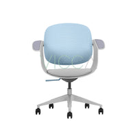 Silla de Escritorio Toya Gris con Respaldo celeste