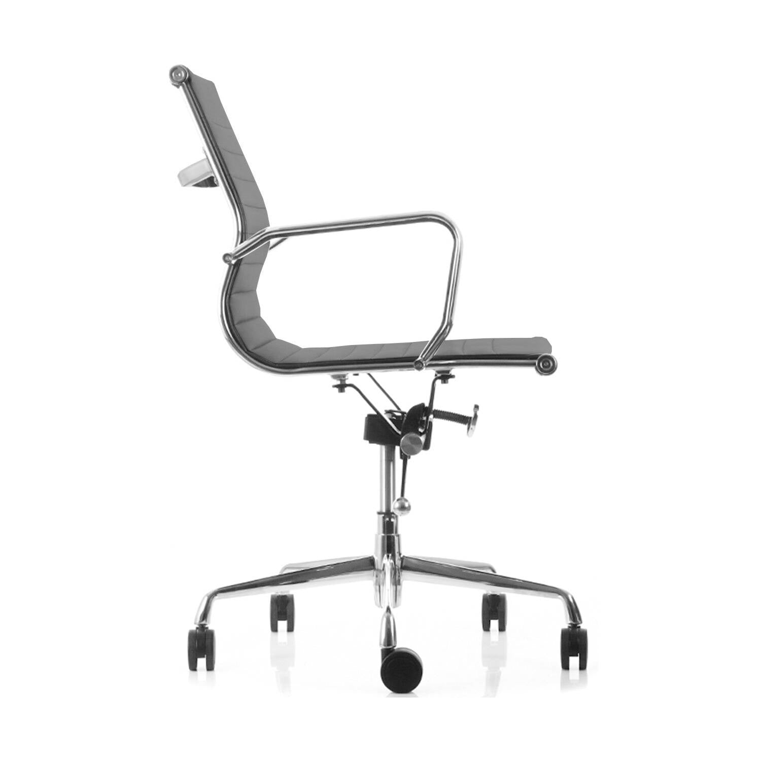 Silla de Reunión Atton Media de Ecocuero Negro