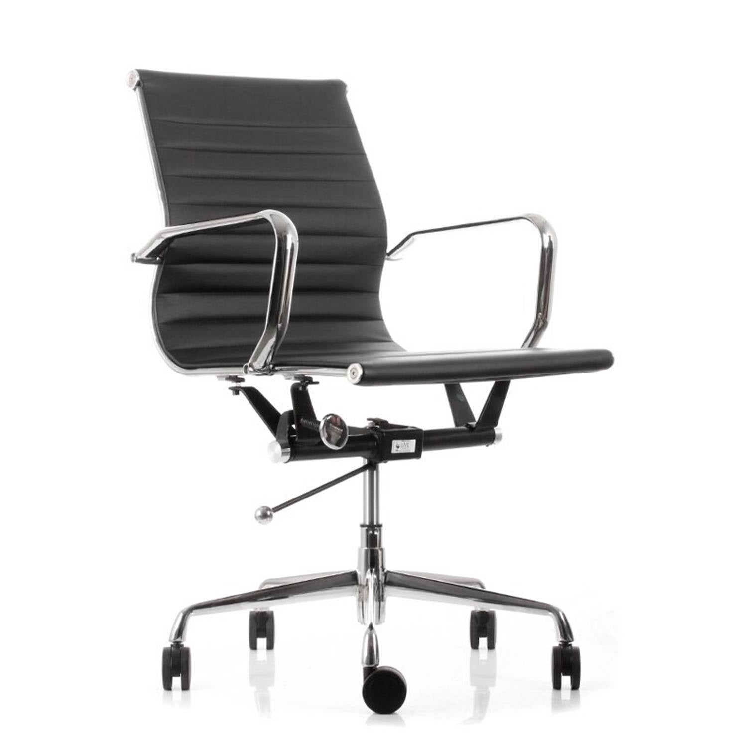 Silla de Reunión Atton Media de Ecocuero Negro
