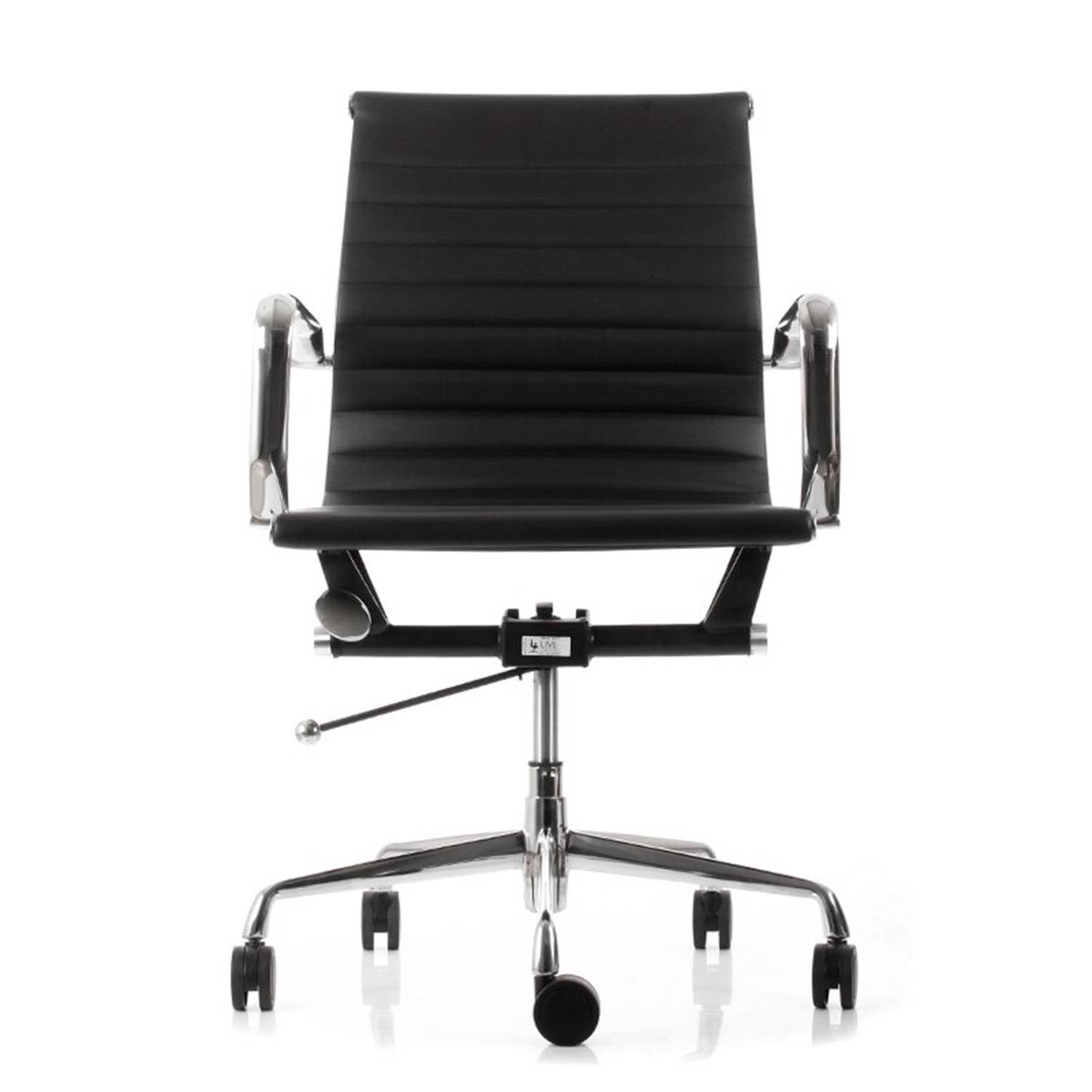 Silla de Reunión Atton Media de Ecocuero Negro
