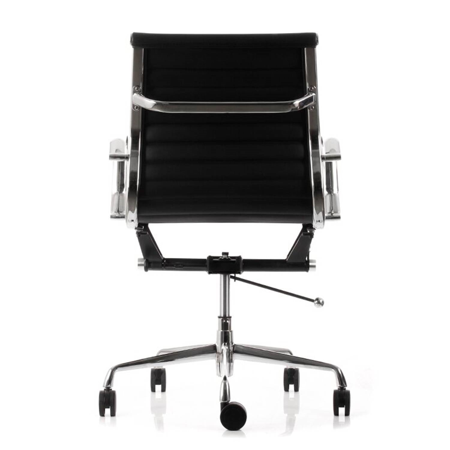 Silla de Reunión Atton Media de Ecocuero Negro