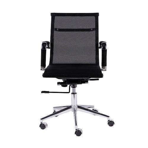 Silla de Reunión Carson Baja Negra Giratoria vicca