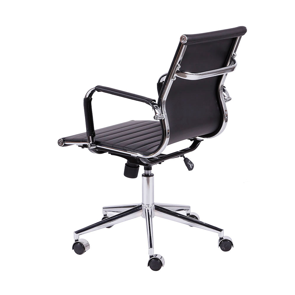 Silla de Reunión Bishop Baja Negra Giratoria