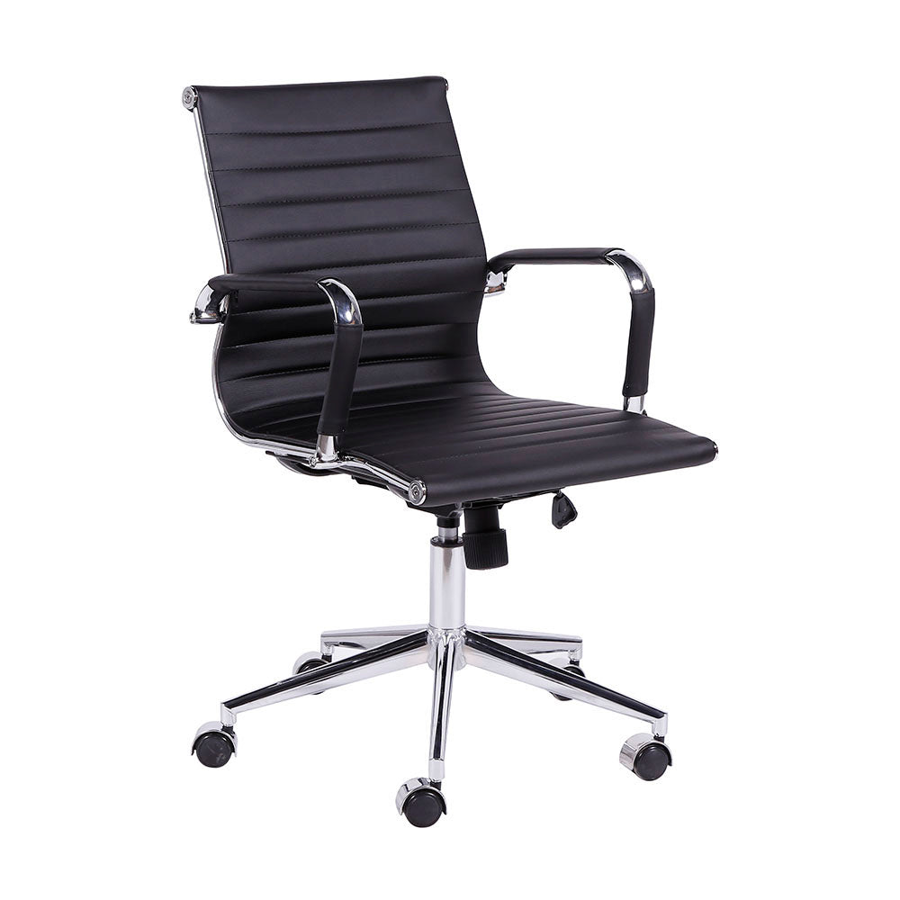 Silla de Reunión Bishop Baja Negra Giratoria