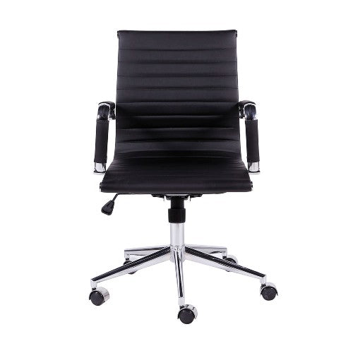 Silla de Reunión Bishop Baja Negra Giratoria