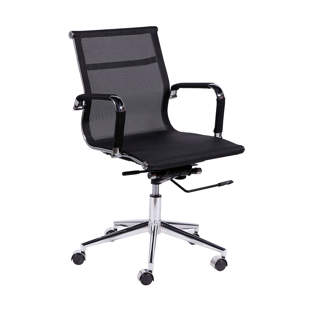Silla de Reunión Carson Baja Negra Giratoria vicca