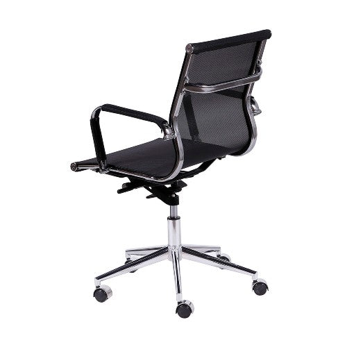Silla de Reunión Carson Baja Negra Giratoria