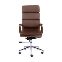 Silla de reunión Priamo Alta Café giratoria base cromada