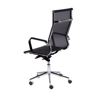 Silla Carson Alta negra con base cromada