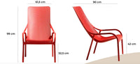 Sillón Net Lounge Nardi medidas para terraza y exterior
