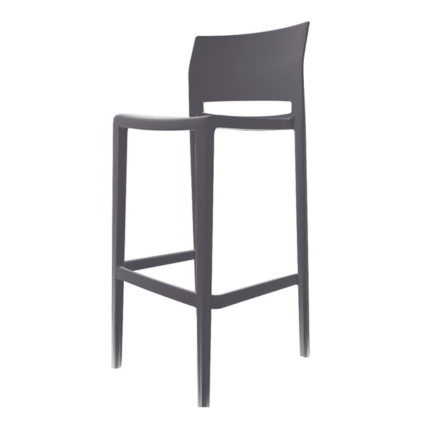 Taburete Bakhita Gaber gris oscuro, apilable para interior y exterior