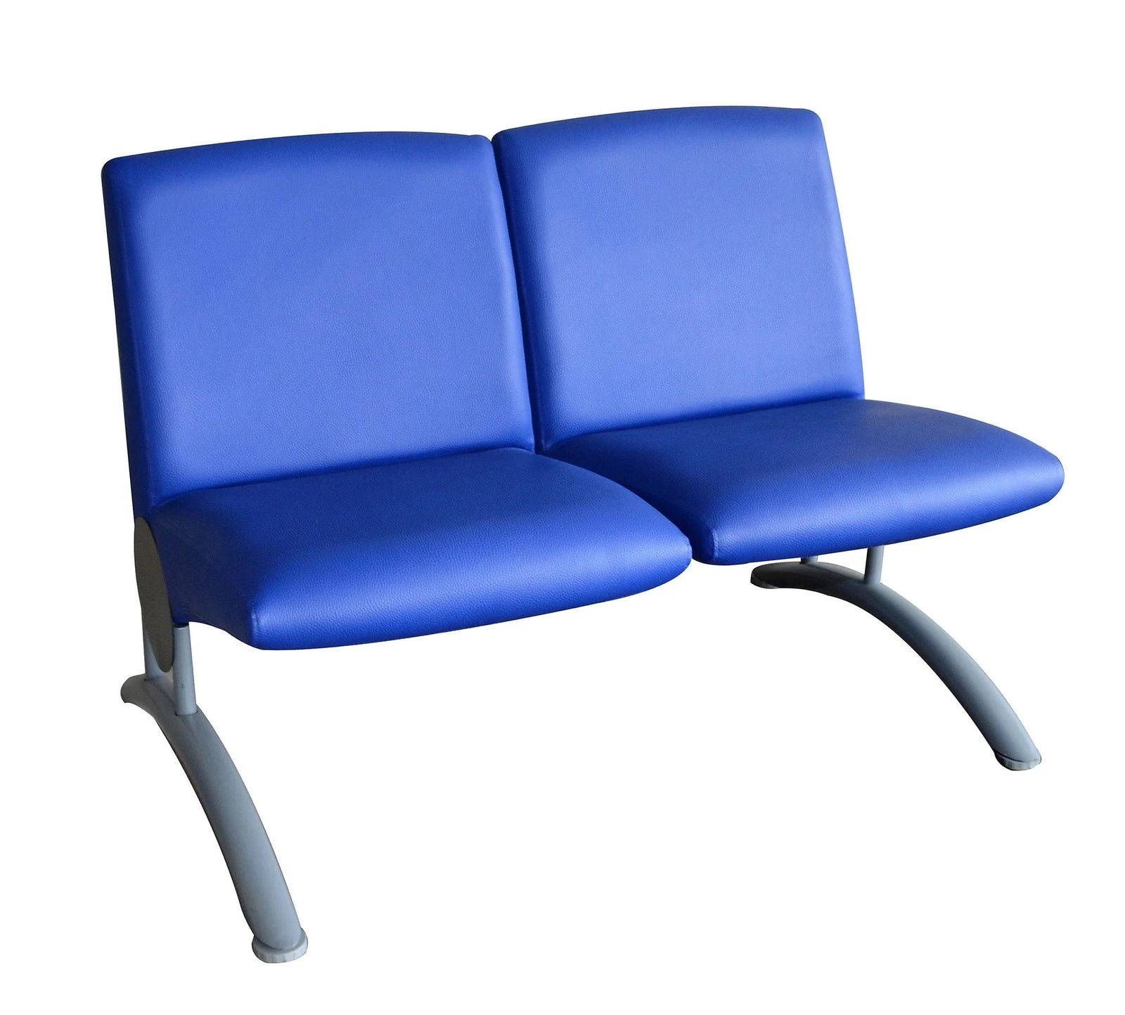 Banqueta de espera Florencia tapizada azul de dos puestos