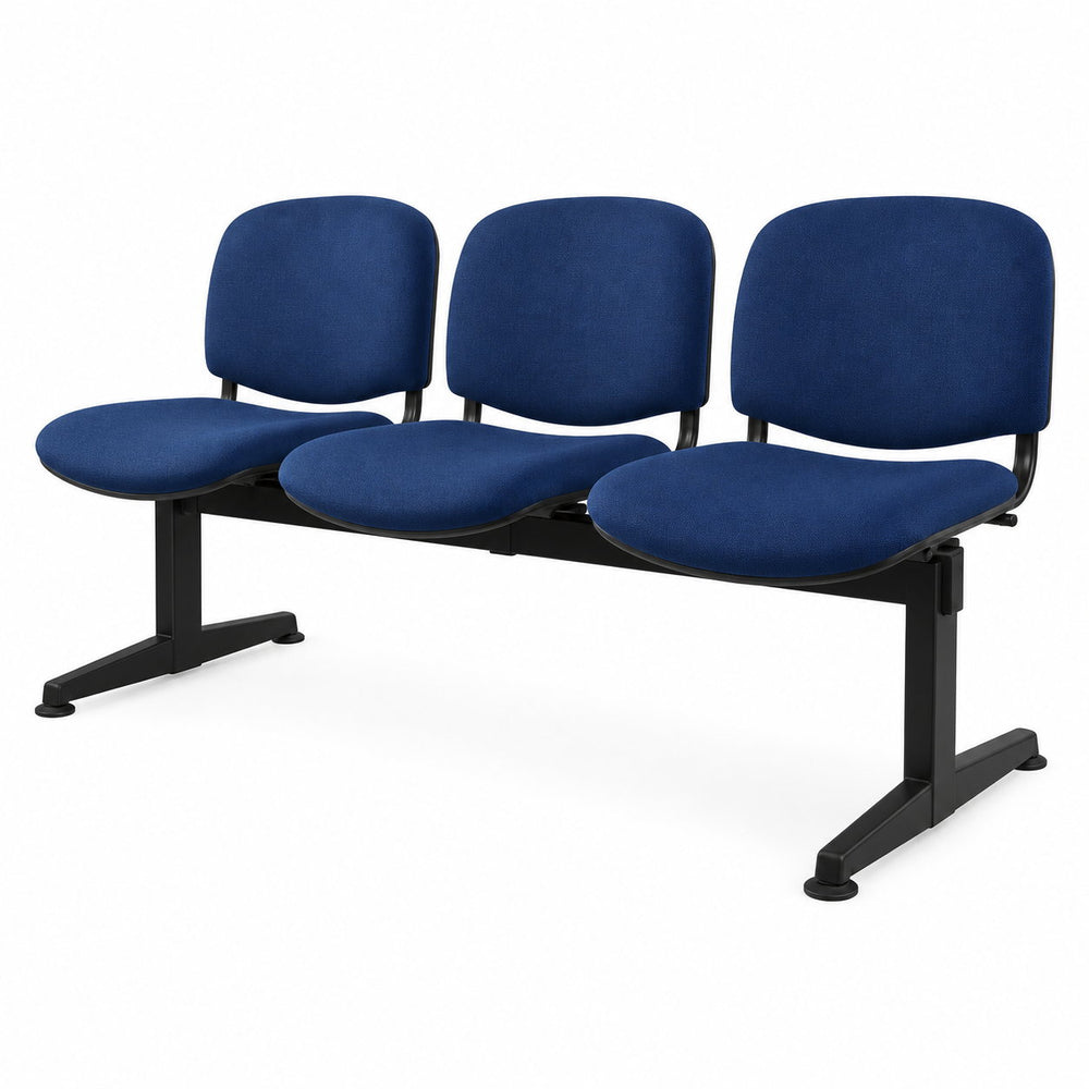 Banqueta de Espera Iso Tapizada de 3 cuerpos en color azul marino | VICCA