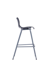 Taburete Cob negro con reposapiés, vista lateral