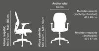 medidas Silla Ergonómica de Oficina Andes Lite