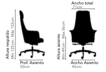 Silla Gerencial Accord Tapizada en Cuero Sintético Negro