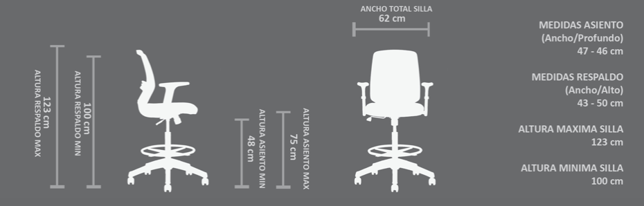 Silla Cajero Cubo de Malla con Apoyabrazos Regulables