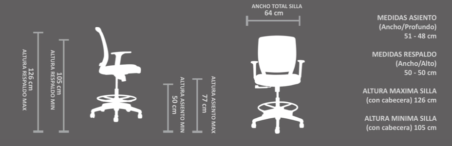 Silla Cajero Job Reclinable con Brazos Regulables