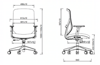 medidas Silla de Escritorio Oxford Gris vicca