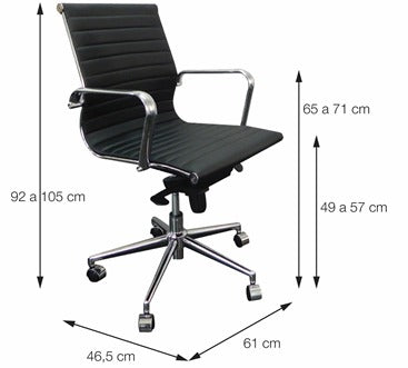 Silla de Reunión Bishop Baja Negra Giratoria