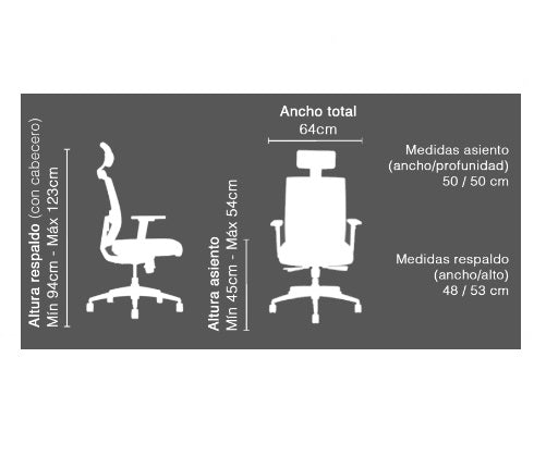 Silla Ejecutiva Ergonómica Thor con Apoyacabeza y Deslizador