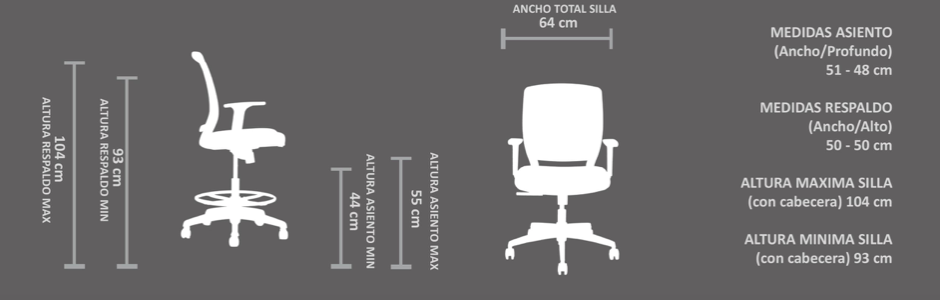 Silla Ejecutiva Job Gris y Blanca con Respaldo de Malla